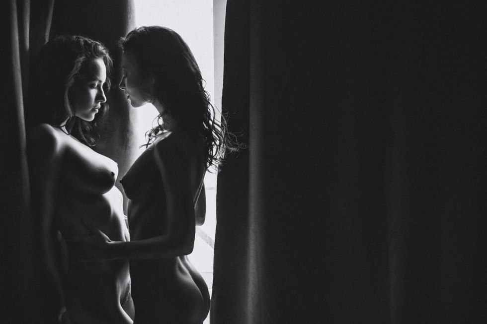 Erotic photo shoot of two girls