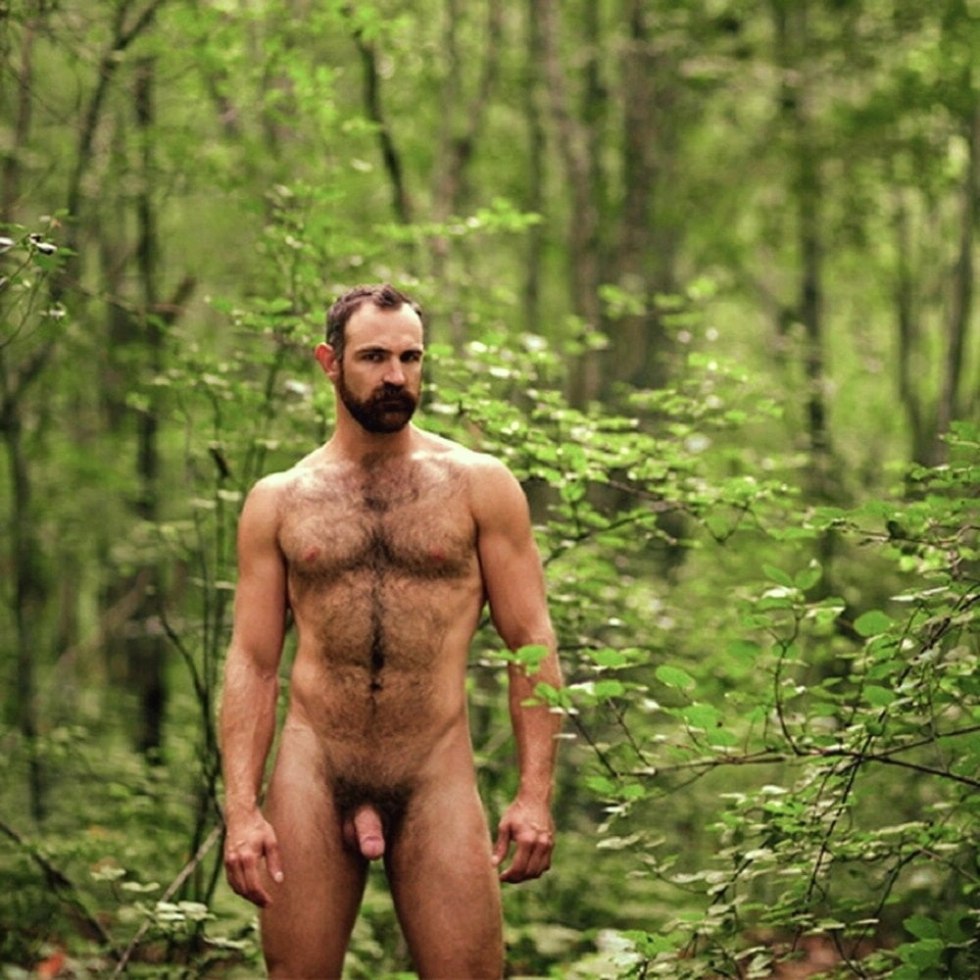 Naked hairy guys in nature