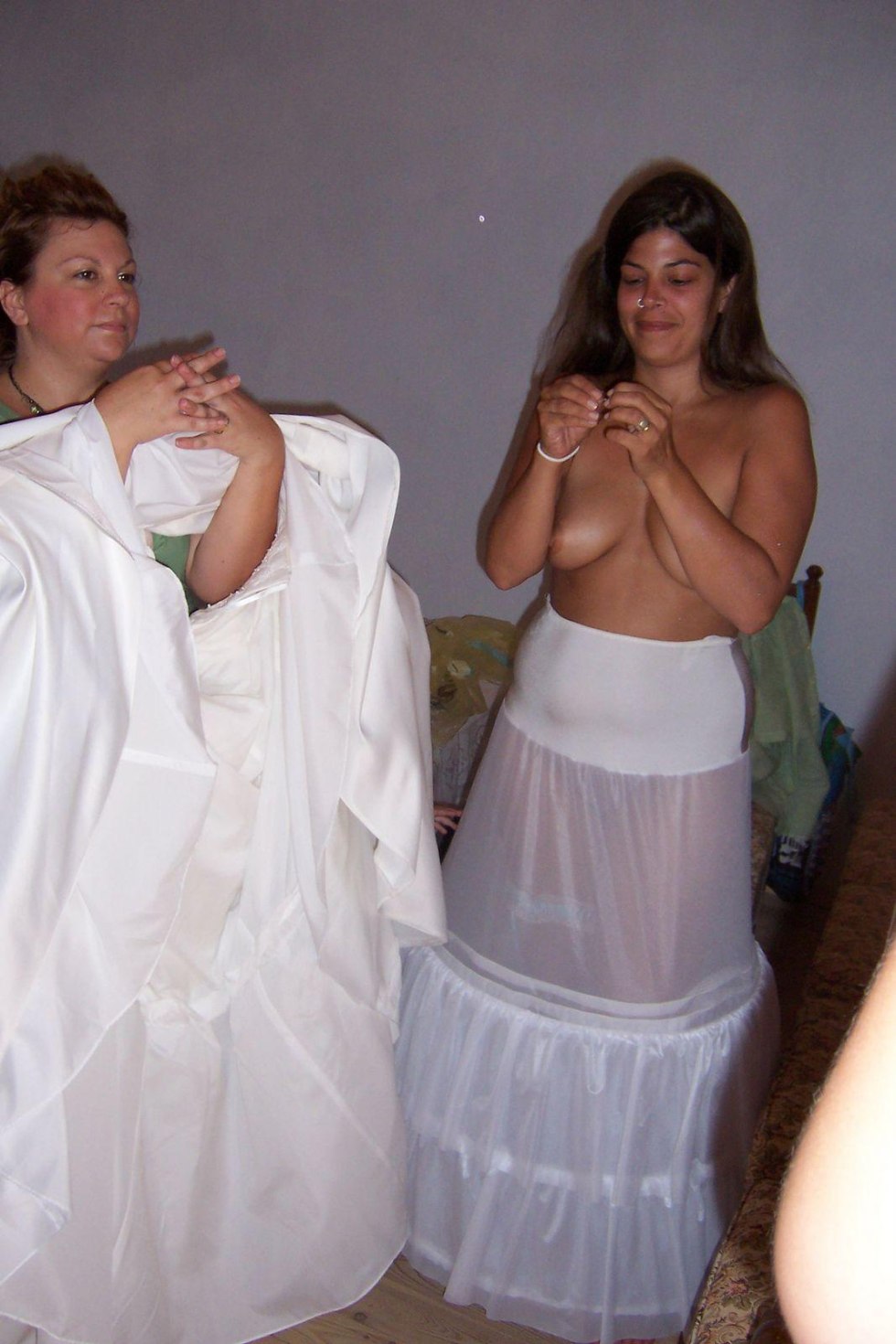 Tits in a wedding dress