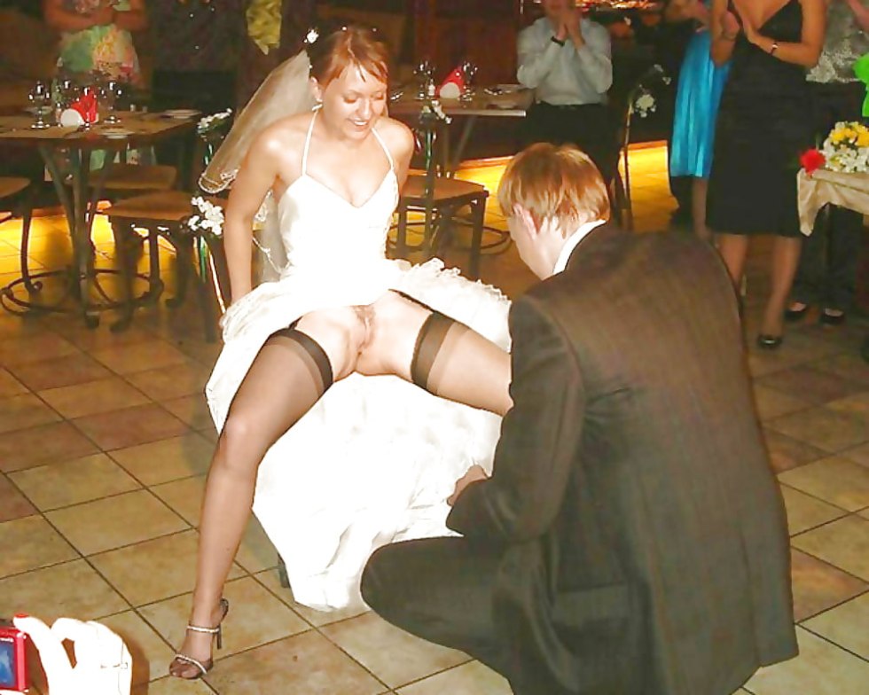Wife at a wedding without panties