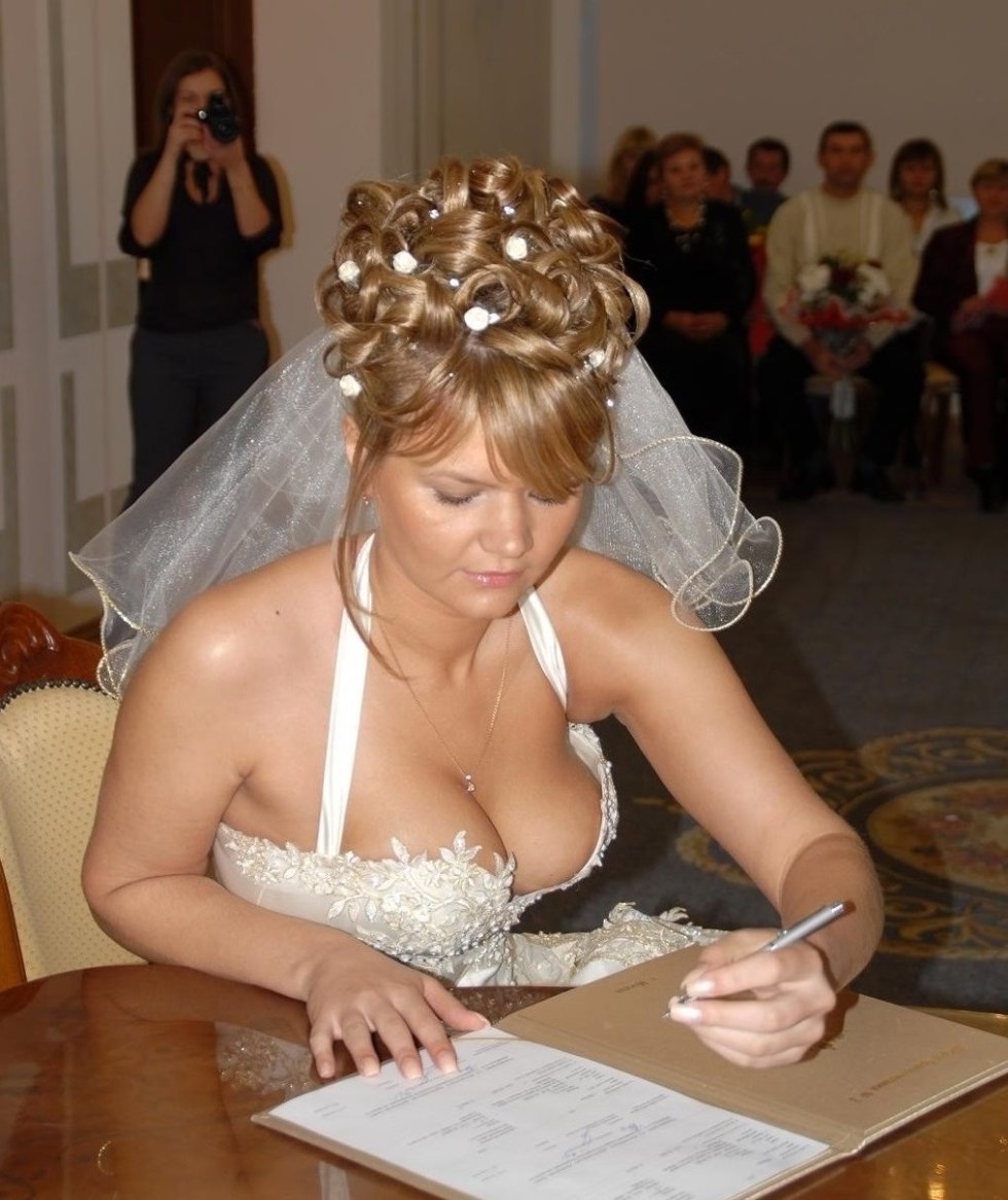 Busty brides in wedding