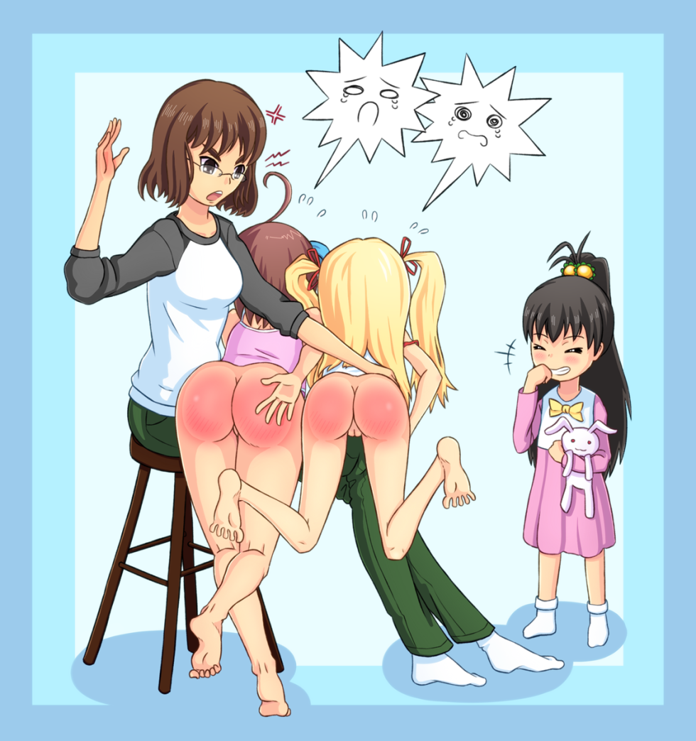 Spanking girls anime