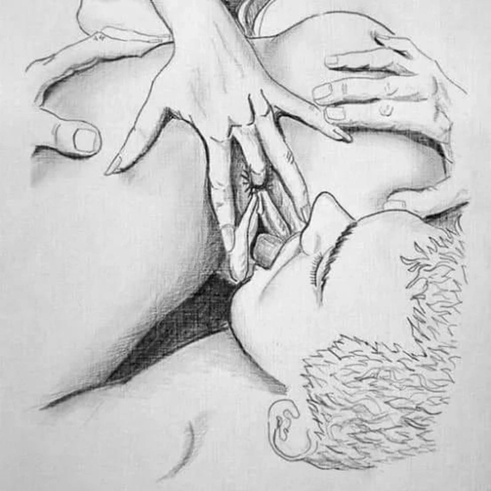 Drawings on the topic of cunnilingus