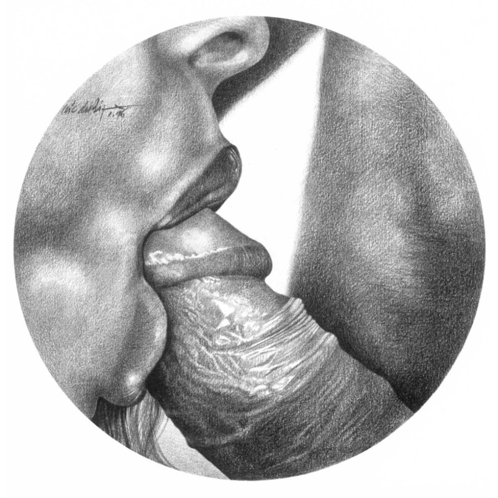 Graphic drawings of blowjob