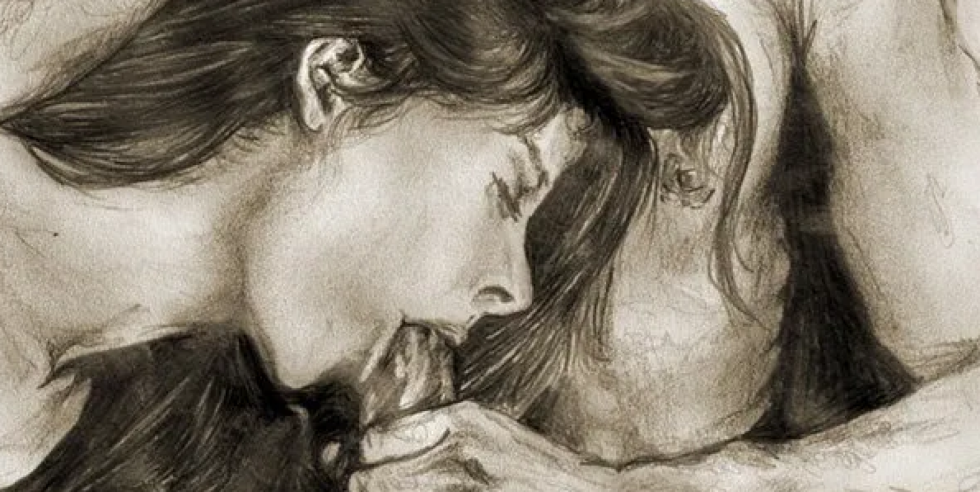 Aesthetic drawings with a blowjob