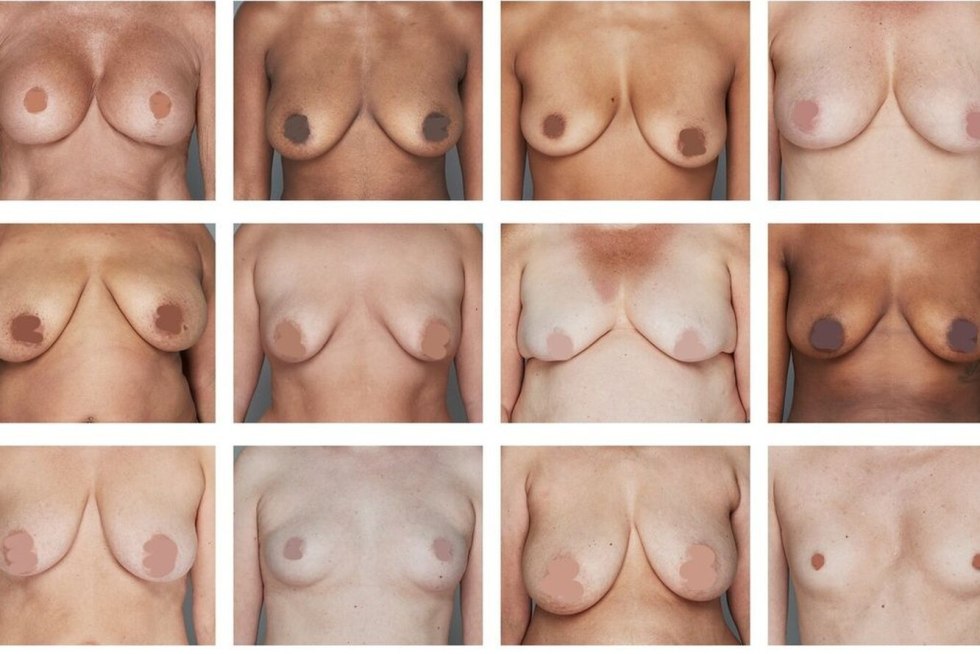 Female breasts of different sizes