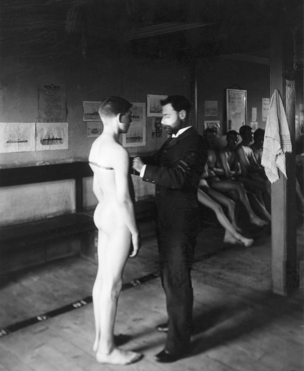 Retro medical examination of boys