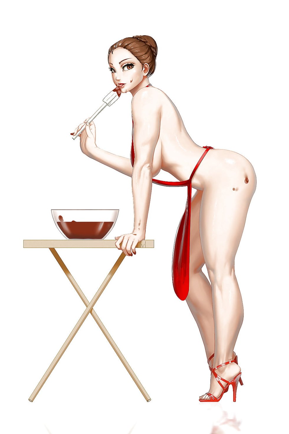 Modern naked pin-up