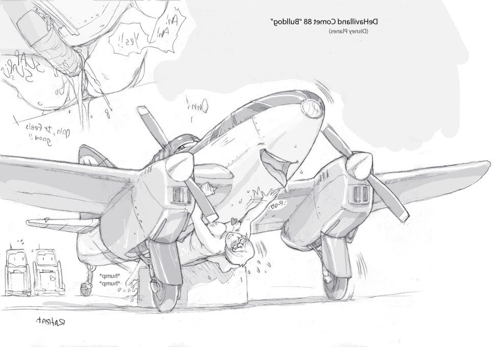 Erotic comic book plane