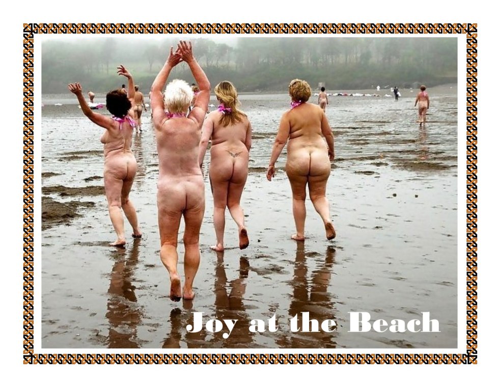 Naked elderly women on the beach