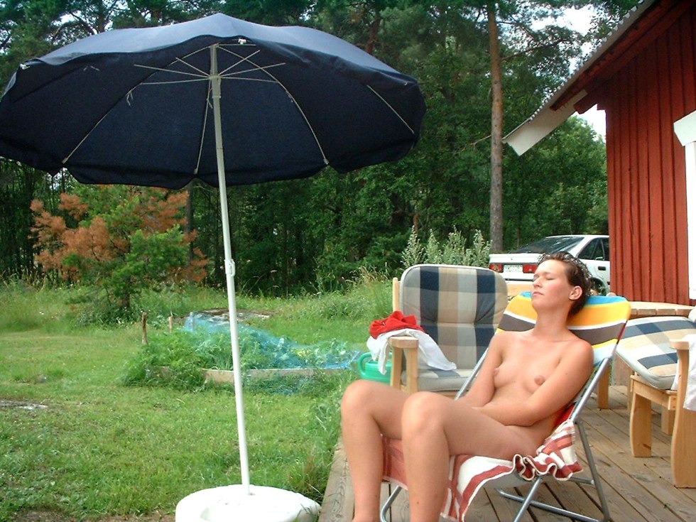 Sunbathing private nude in the country