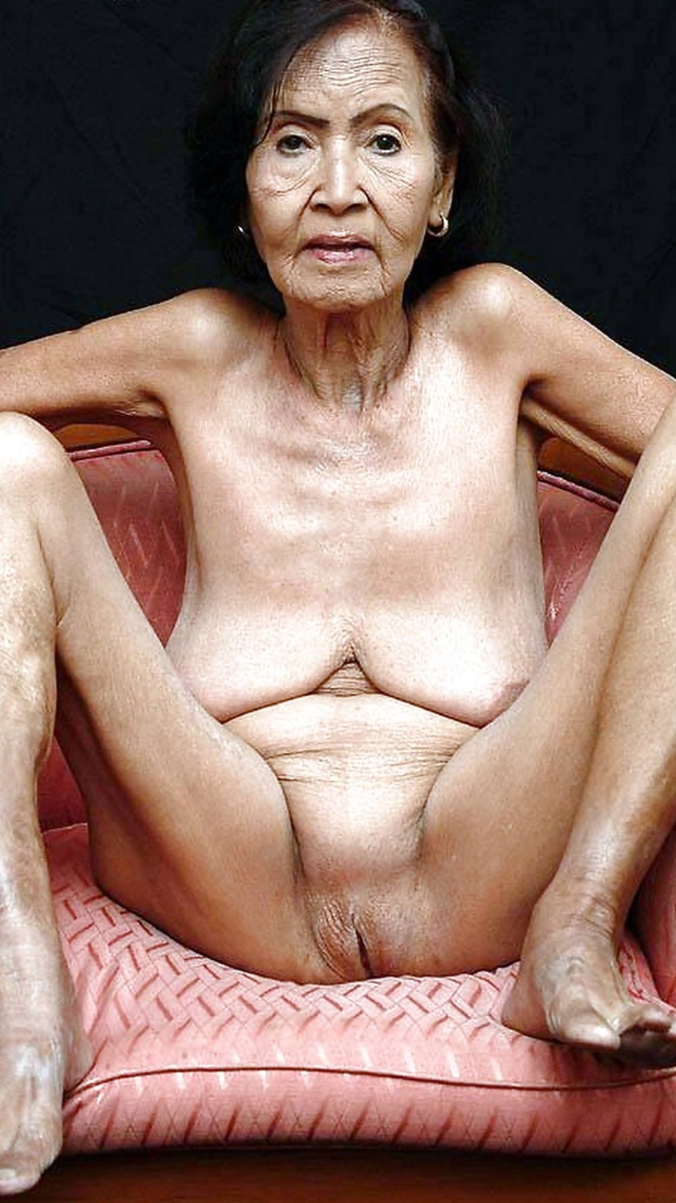 Naked thin old women