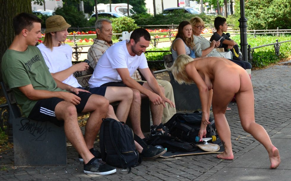 Naked women in public places