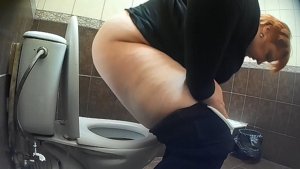 Women in the toilet below