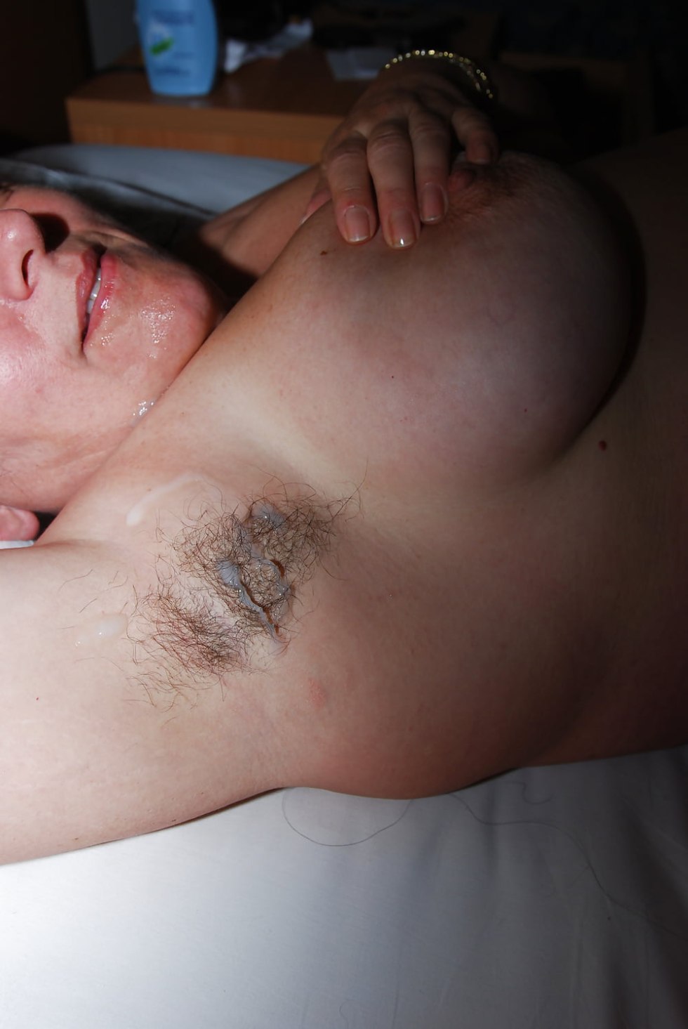 Cum on hairy armpit