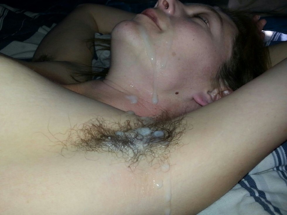 Cum on unshaven armpits