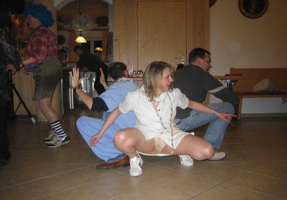 Girls in a club without panties