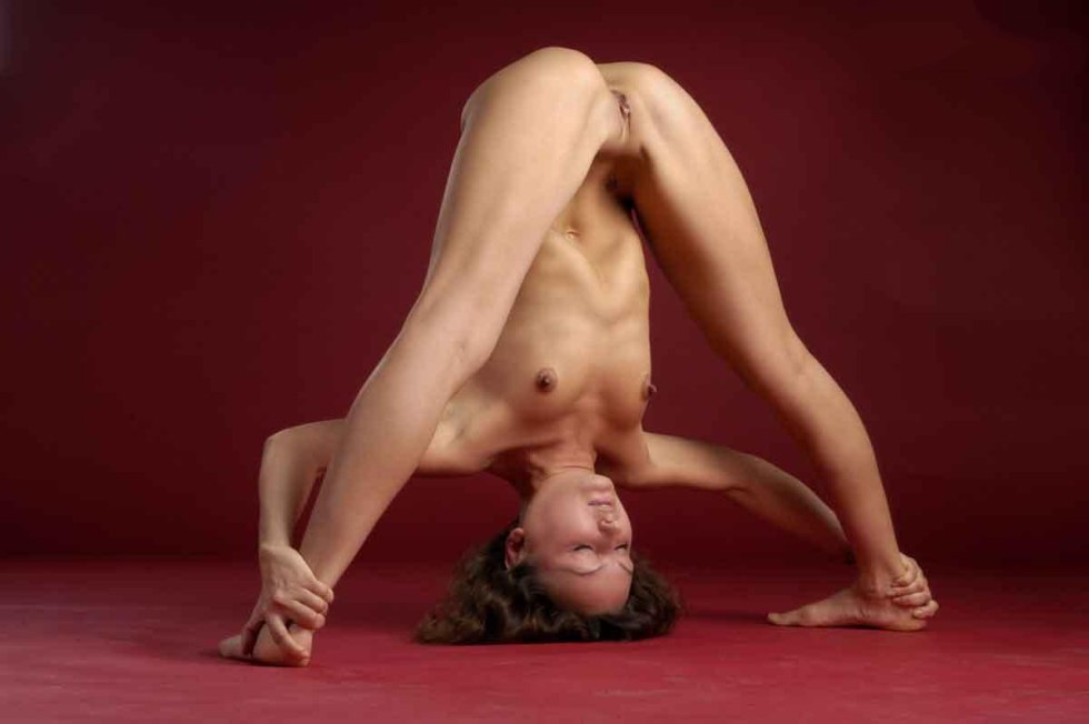 Naked gymnasts close -up