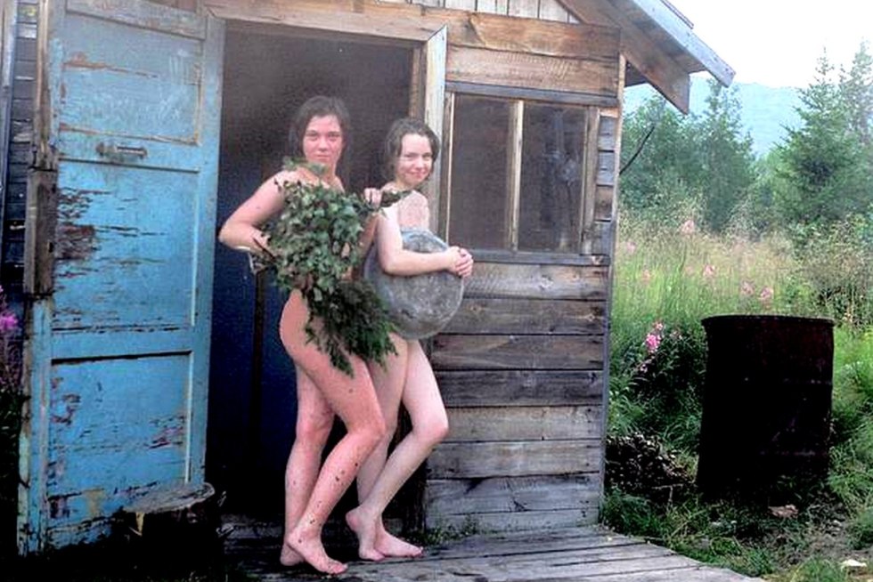 Village girls in the bathhouse