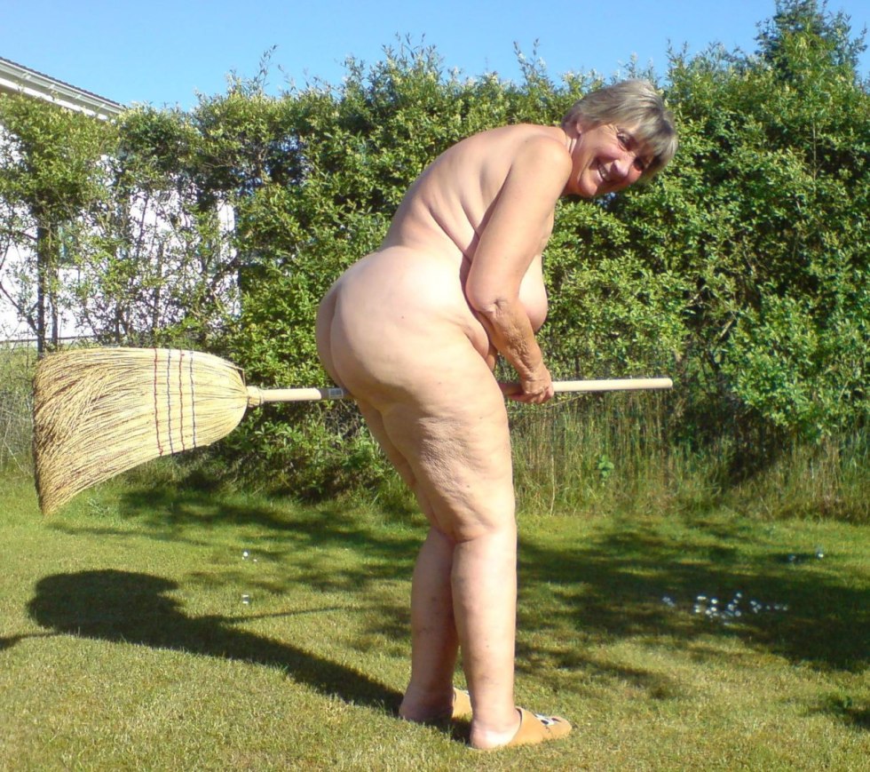 Naked grannies in the garden