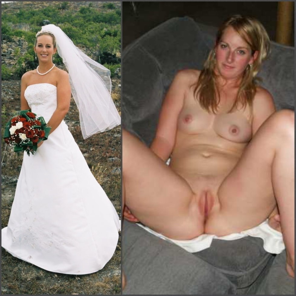 The bride is dressed and undressed