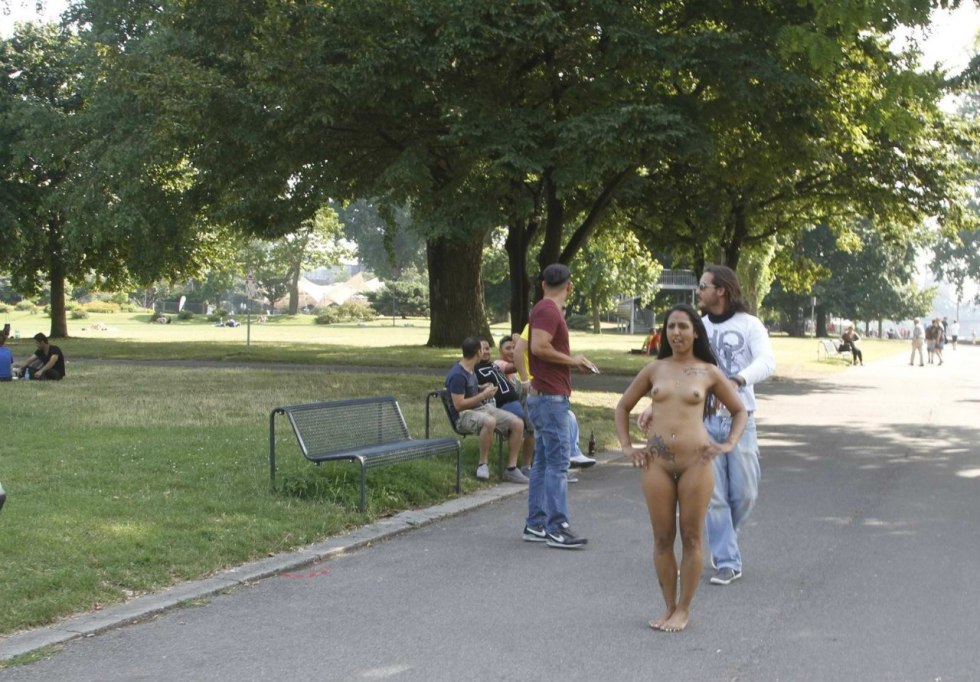 Walking naked in public private