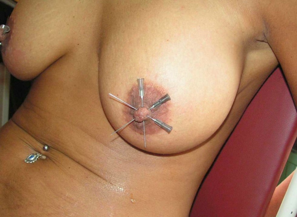 Piercing the nipples with needles