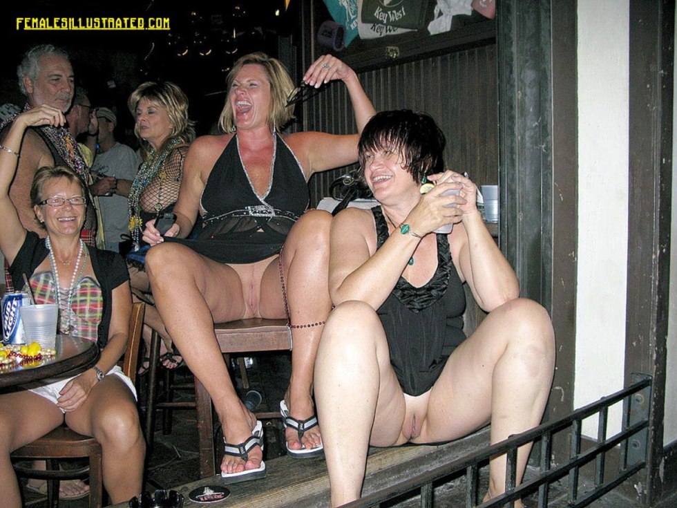 A crowd of elderly women without panties