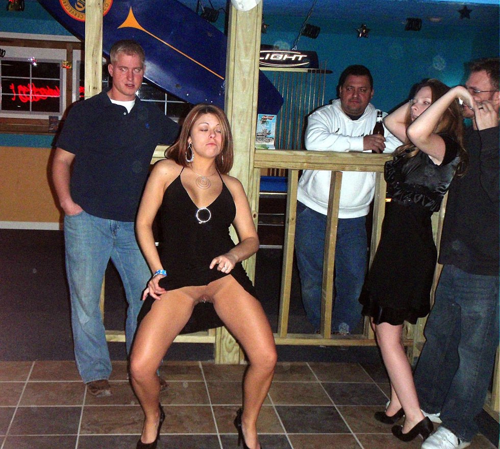 Without panties at the corporate party