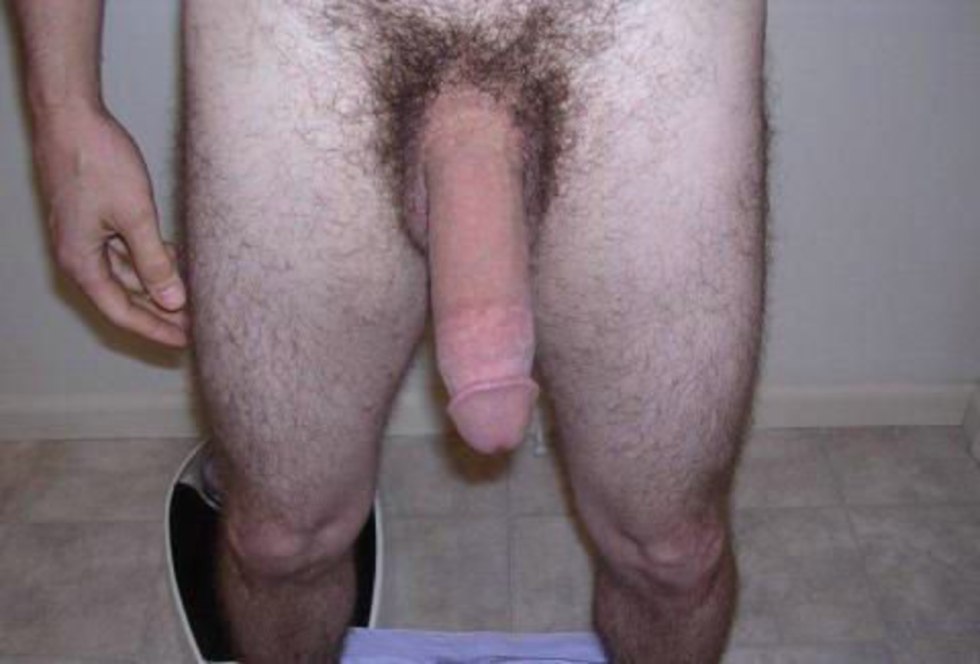 Hanging hairy penis