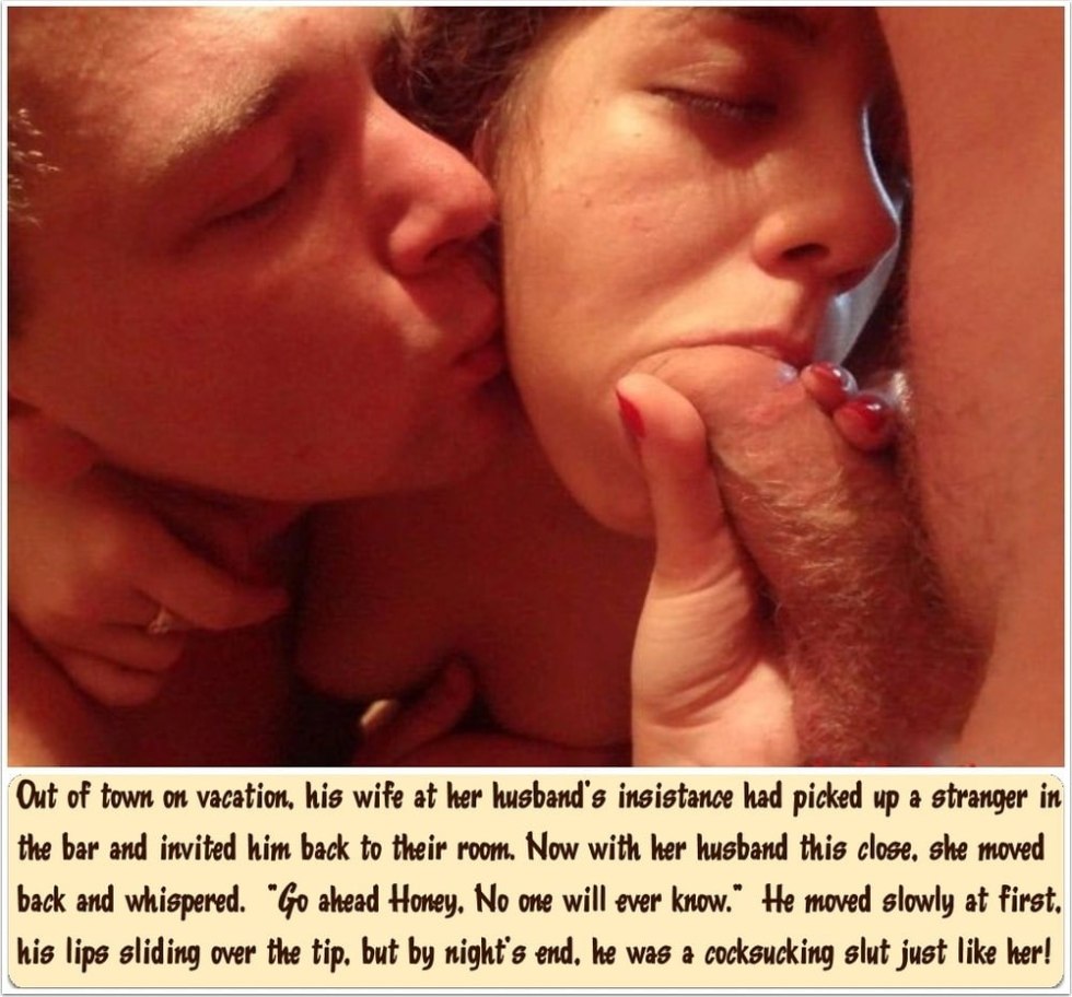 Wife kisses her husband after blowjob