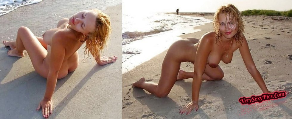 Naked wife on the beach private