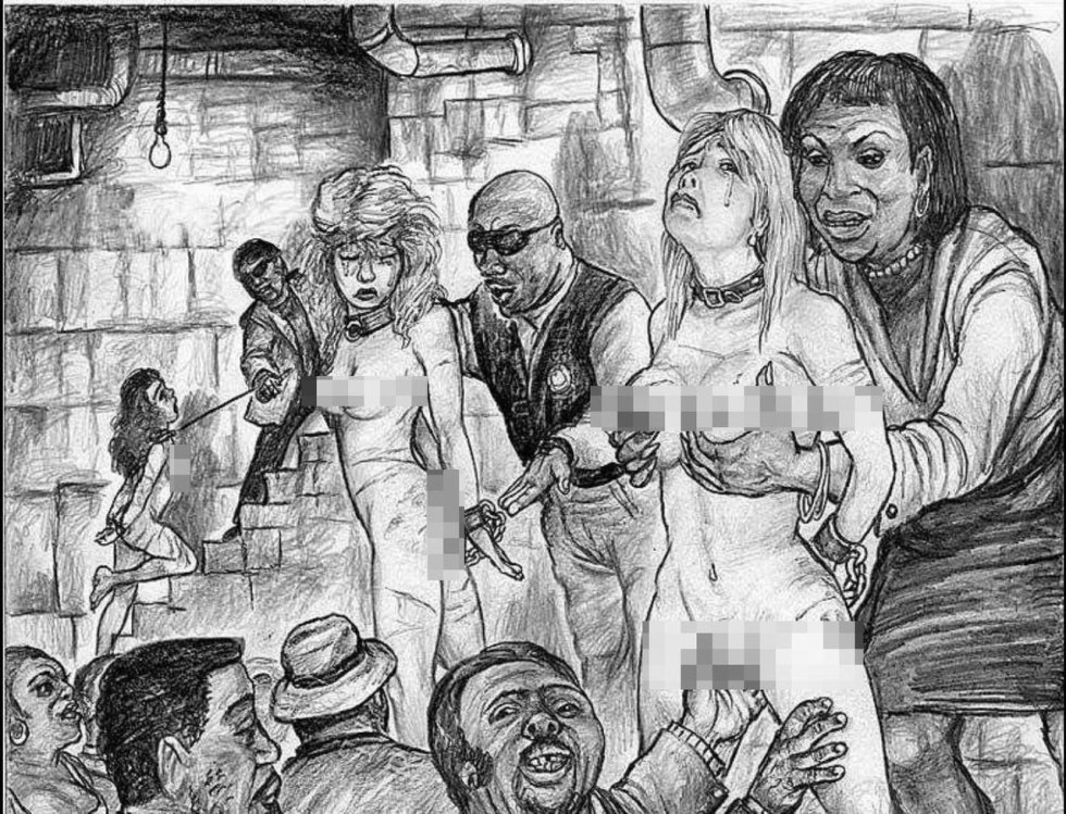 Erotic torture of women in drawings