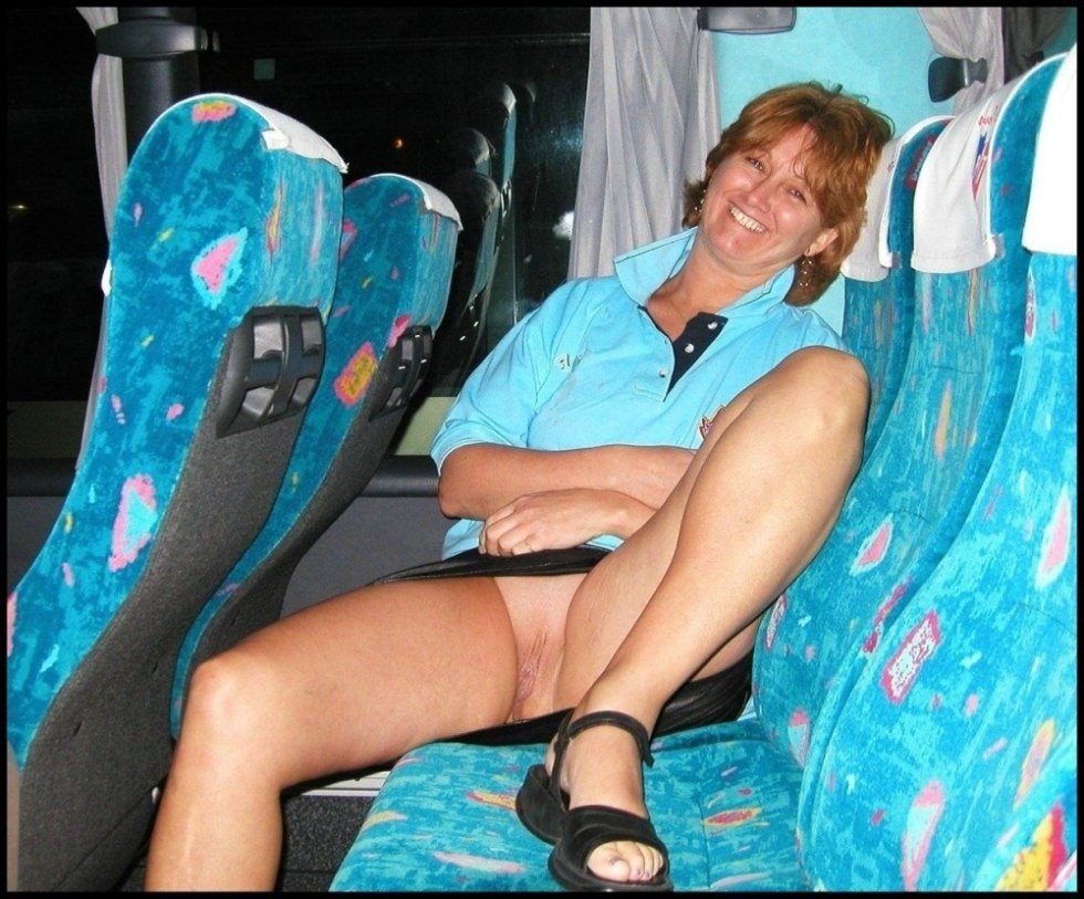 Adult women without panties in transport