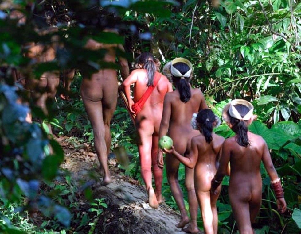 Naked women of the wild tribes of the Amazon