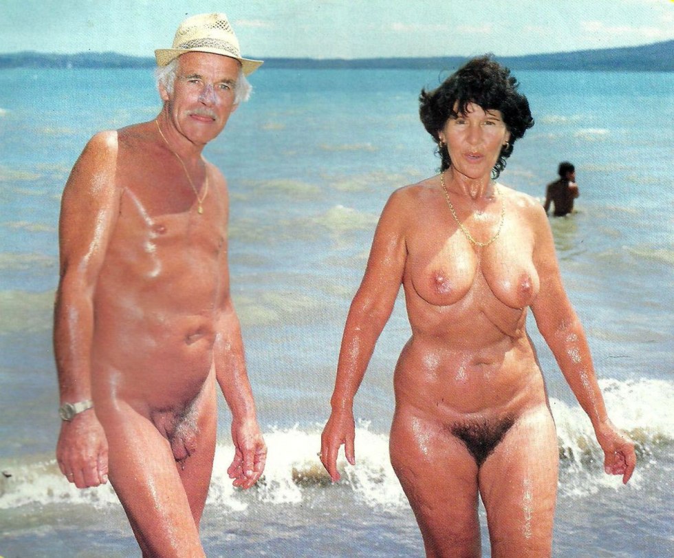 Elderly retro nudists