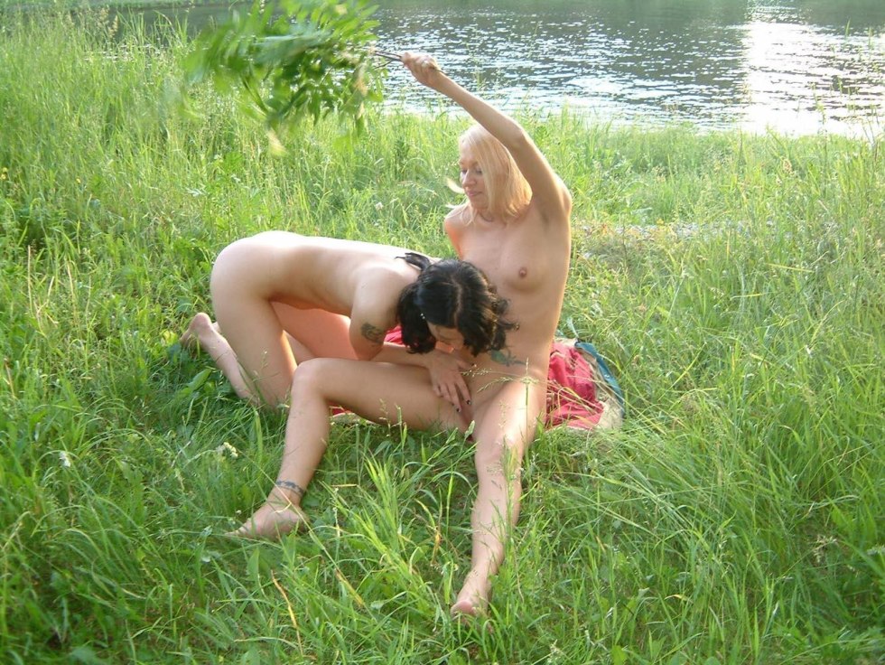 Drunk naked girls in nature