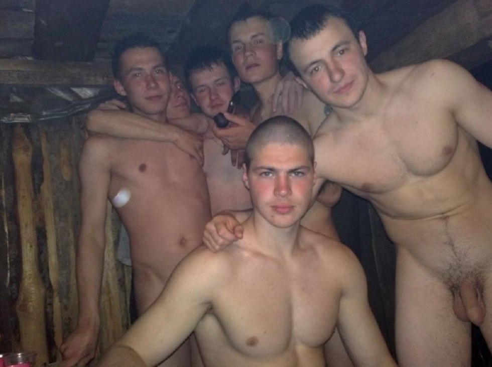Naked Russian guys in a Russian bath