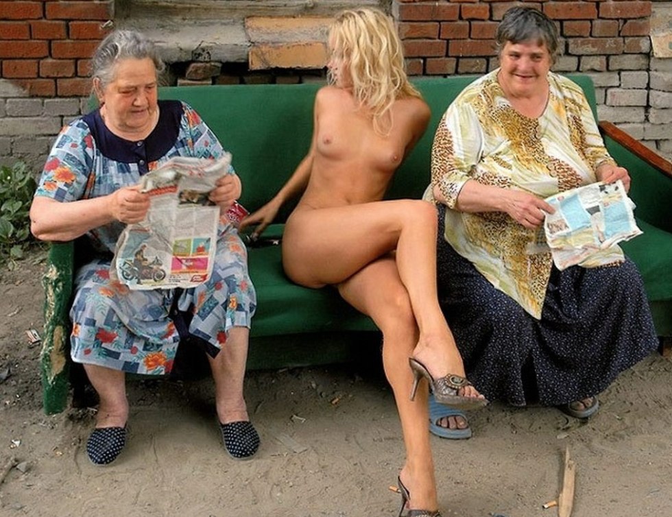 Elderly naked on the street