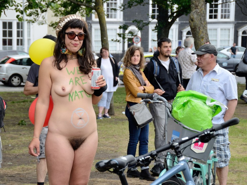 Festival parade of naked women