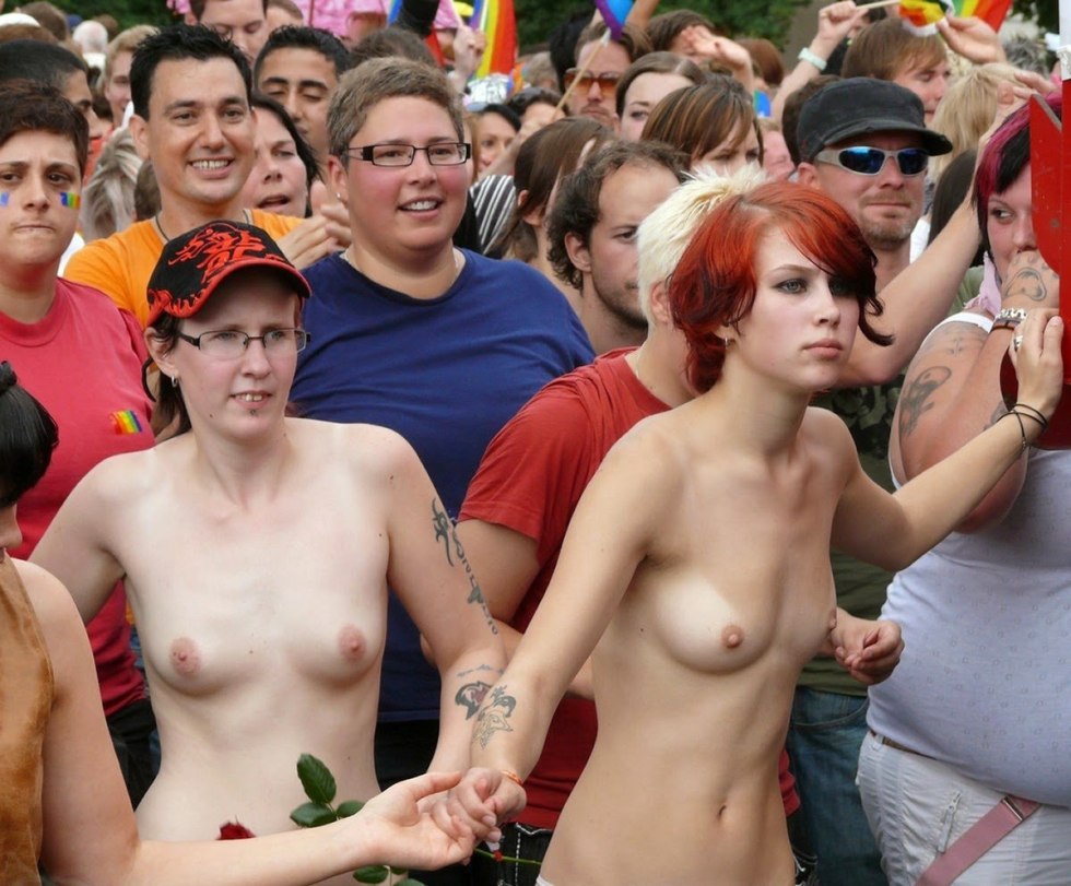 Naked women at the festival