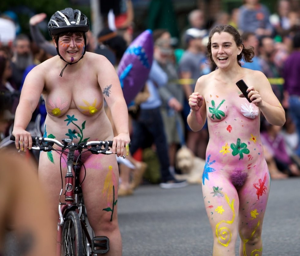 Festival parade of naked women