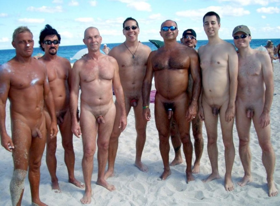 Naked hairy guys on the beach