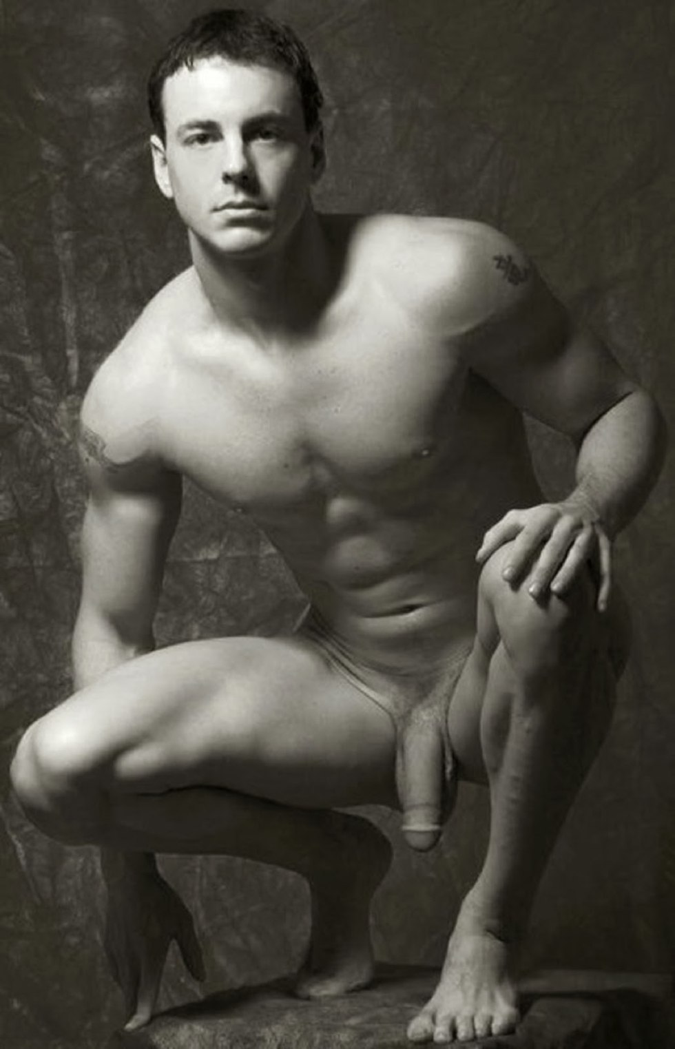 The model of the man is naked