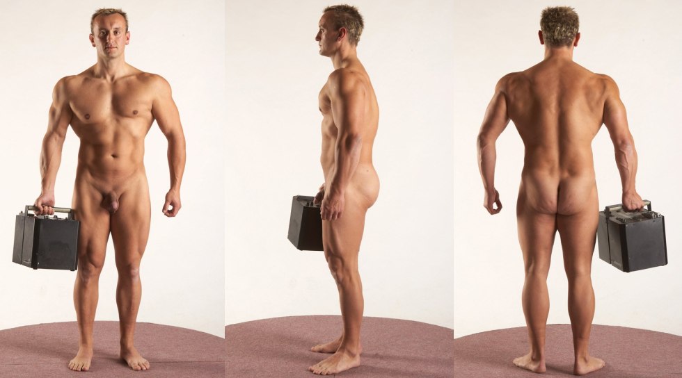 Naked male bodies for references