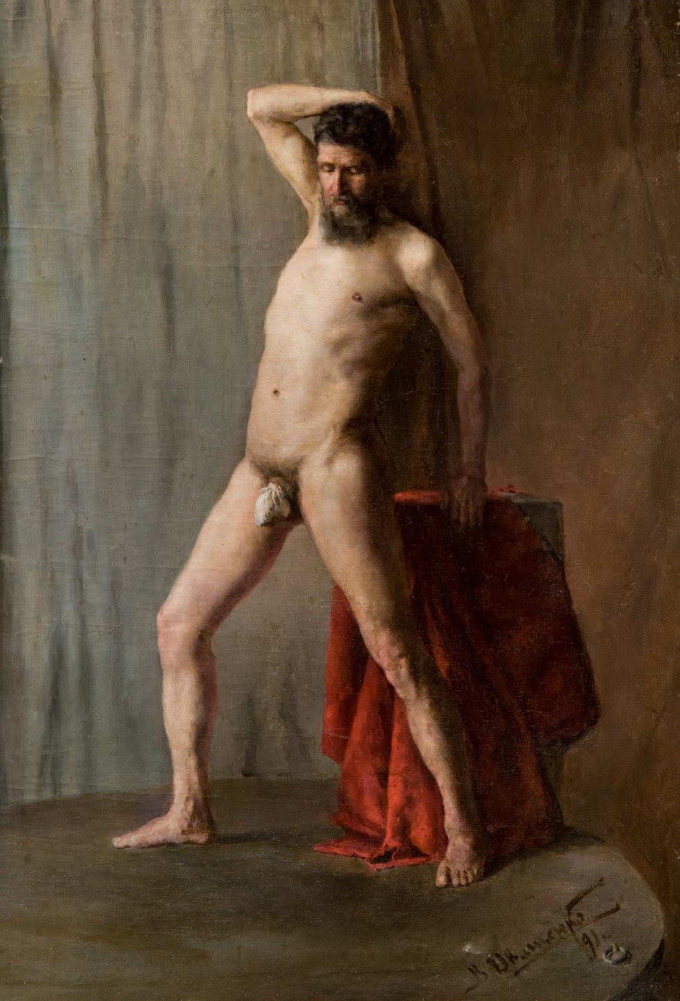 Man model in the nude studio