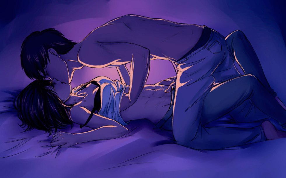 Anime passion in bed