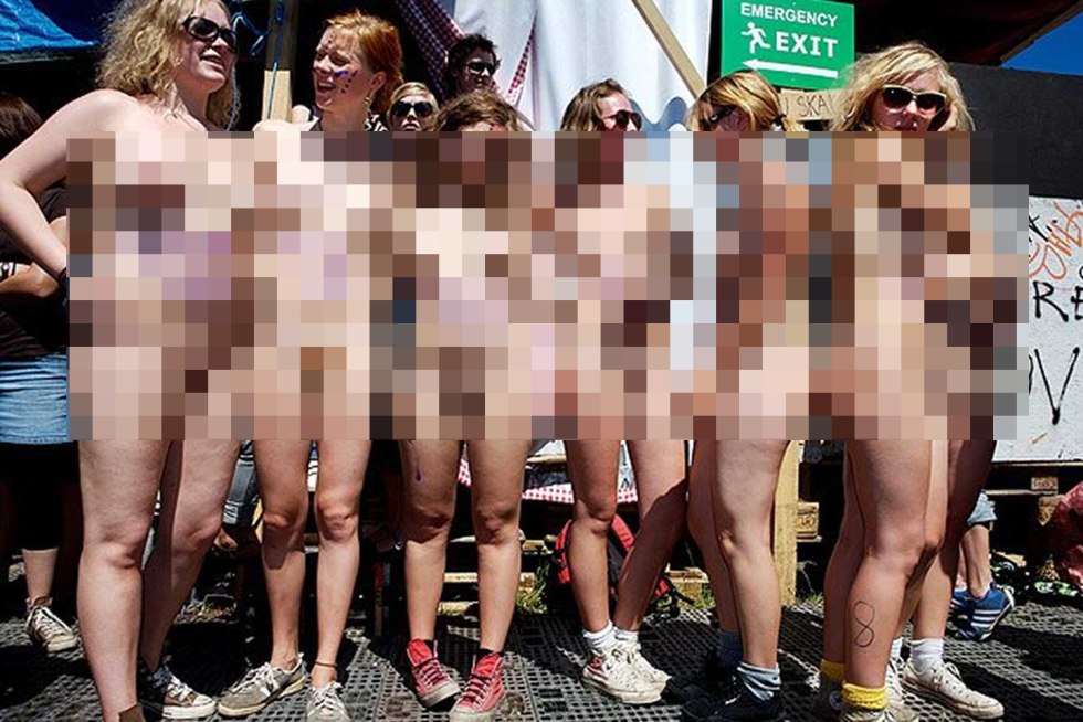 Naked women at the festival