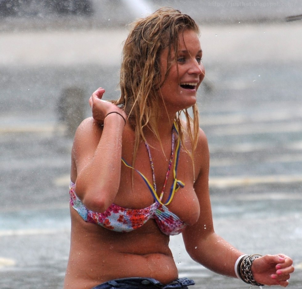 Breast from a swimsuit