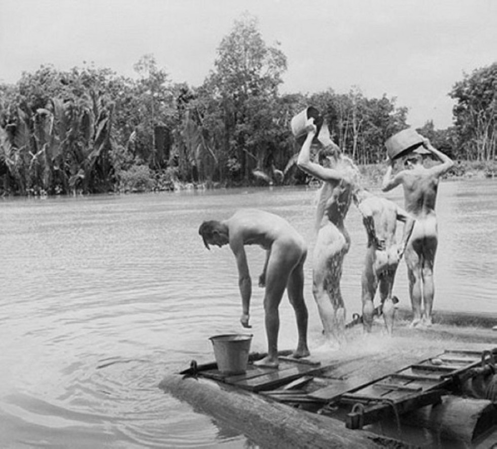 Swimming naked retro